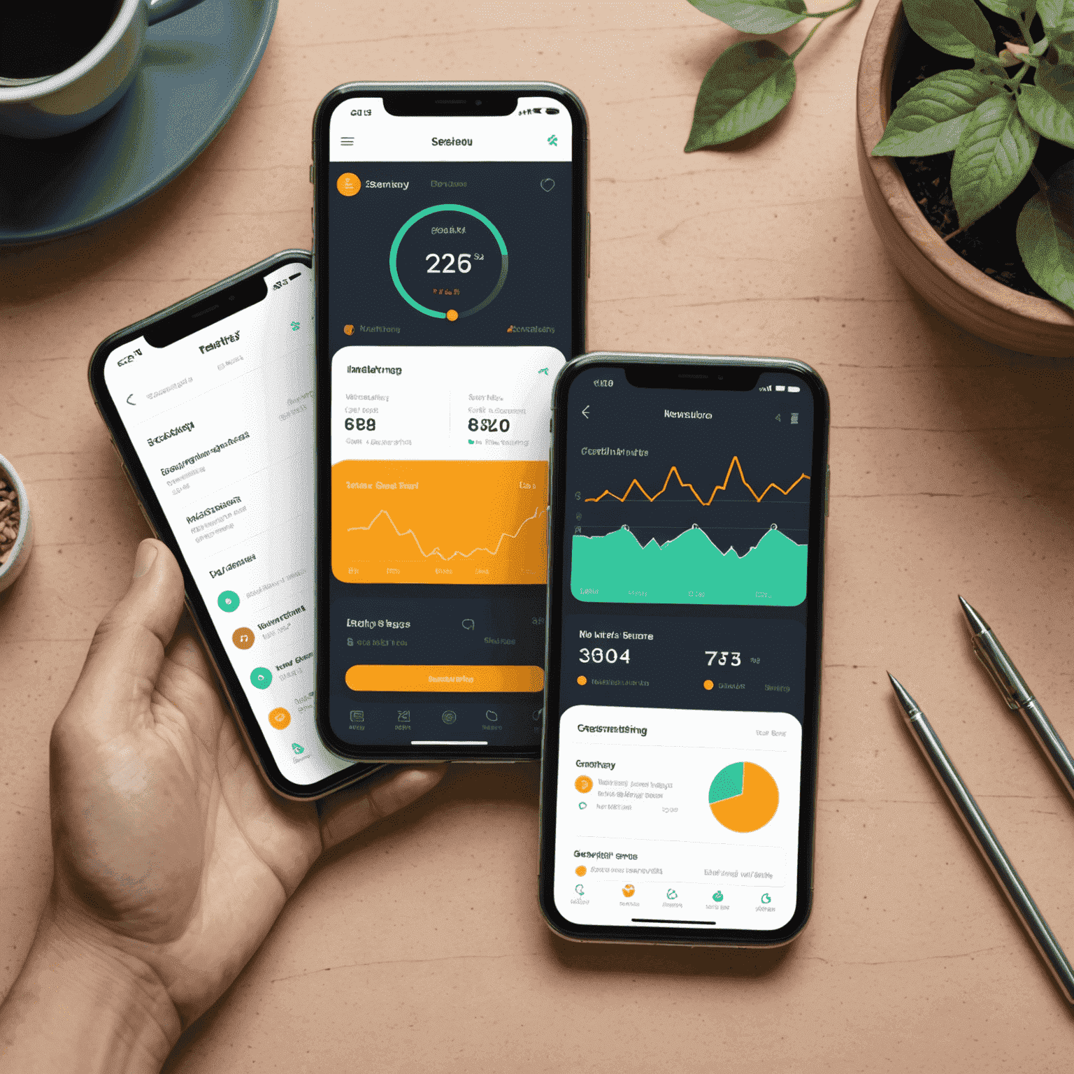 Wellness app interface showcasing behavior tracking, goal setting, and motivational elements